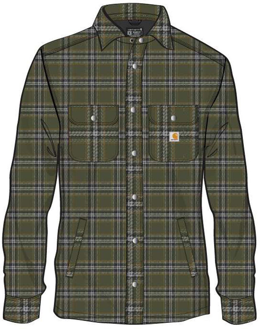 Carhartt Flannel Sherpa Lined Camicia Verde M Figura 2