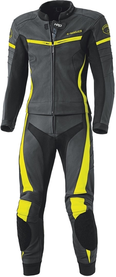 Held Spire Todelt dame motorcykel læderdragt sort/gul 38 Figur 1