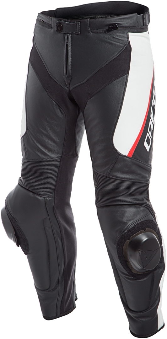 Dainese Delta 3 Perforierte Motorrad Lederhose schwarz/weiß/rot 48 Abbildung 1