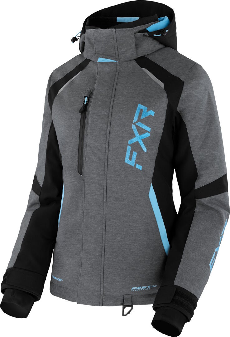 FXR Pulse Ladies Snowmobile Jacket grey/black/blue 12 Figure 1