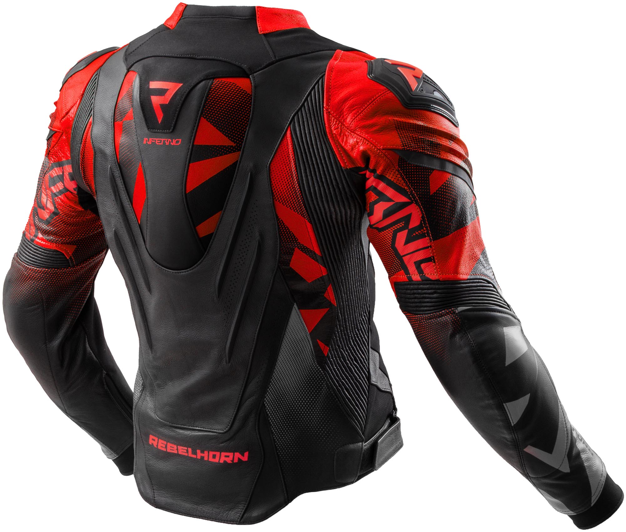 Rebelhorn Inferno Motorcycle Leather Jacket black/red 52 Figure 2