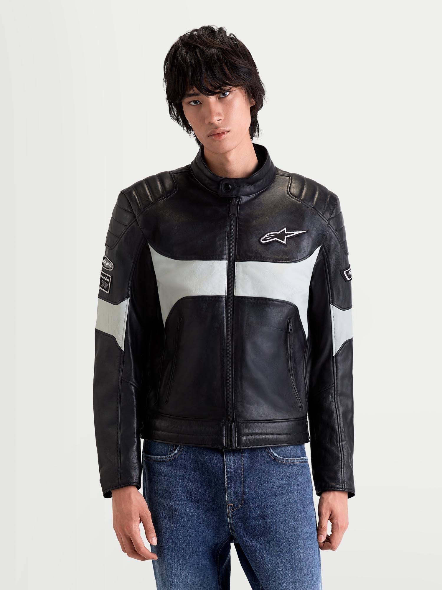 Alpinestars Revern Motorcycle Leather Jacket black/grey 4XL Figure 4