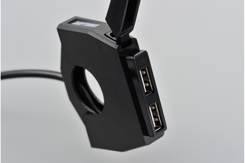 Daytona Slimmad USB Typ-A Strömförsörjning (2 ingångar) - Styre Ø22,2/25,4 Figur 5