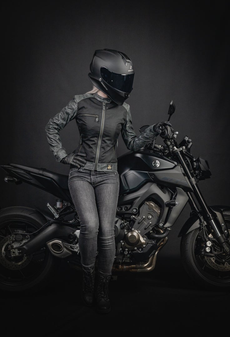 Black-Cafe London Johannesburg Dames Moto Cuir / Veste textile S Figure 4