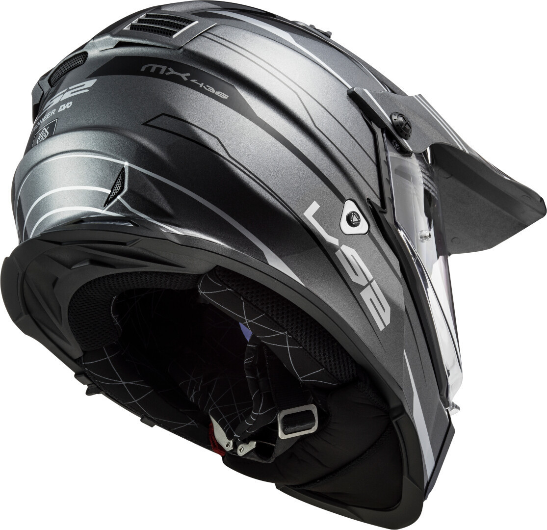 LS2 MX436 Pioneer Evo Knight Cască de motocross Gri/Alb XXXL (65/66) Figura 5
