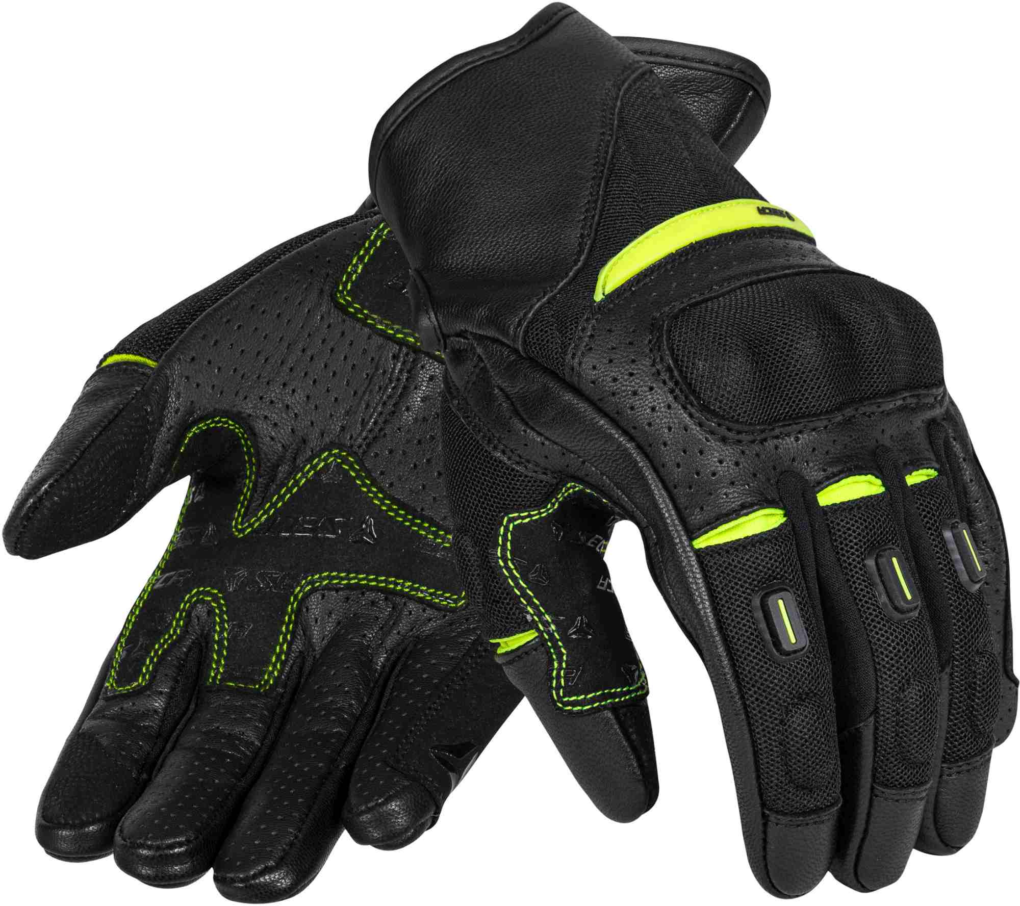 Seca Axis Mesh II Motorcykel handsker sort/gul 3XL Figur 1