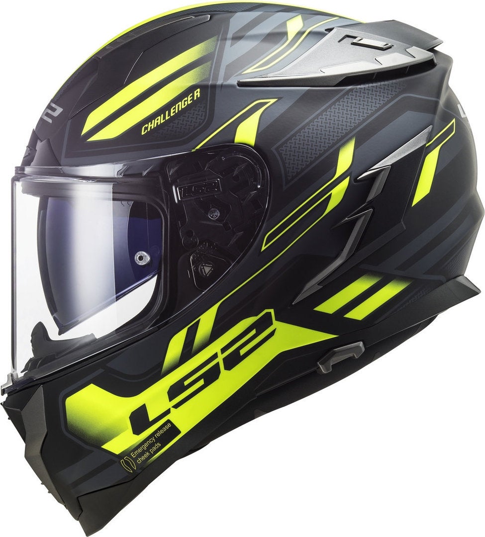 LS2 FF327 Challenger Spin Helm schwarz/gelb L (59/60) Abbildung 3