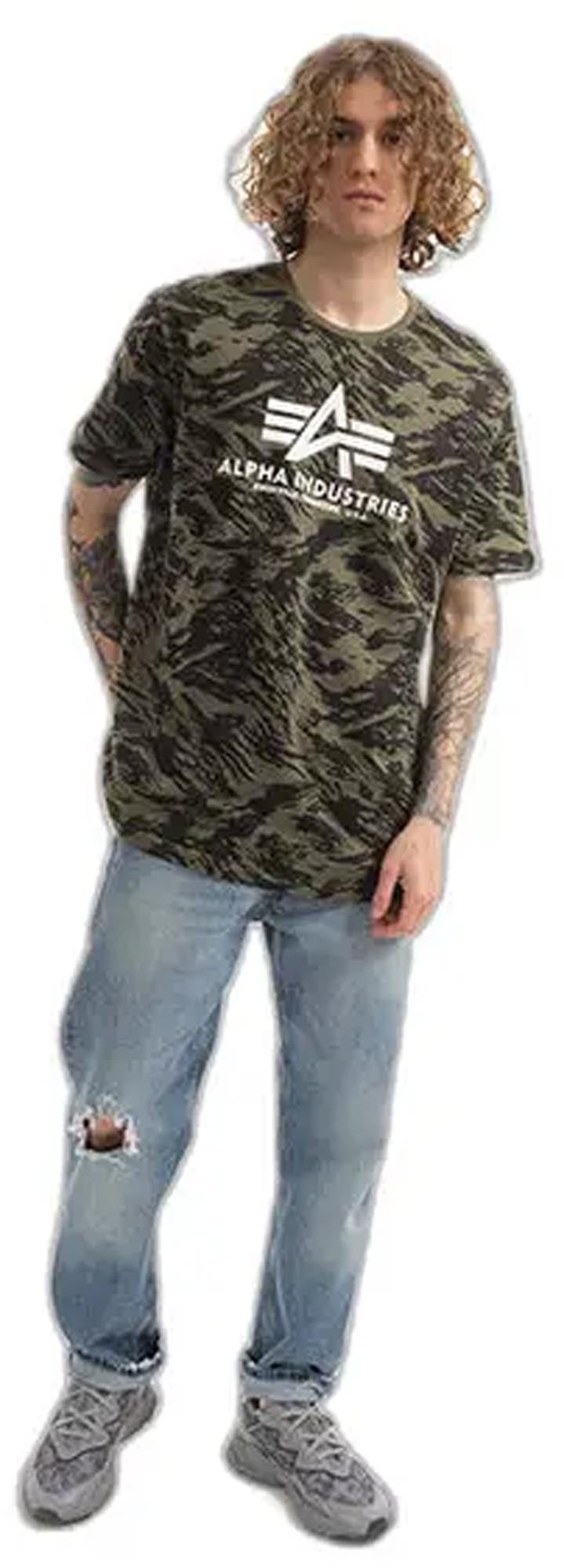 Alpha Industries Basic Camo T-shirt Grøn 3XL Figur 4
