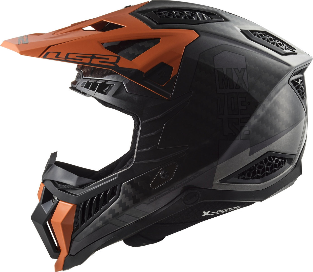 LS2 MX703 X-Force Victory Carbon Motocross hjälm svart/orange Man (57/58) Figur 3