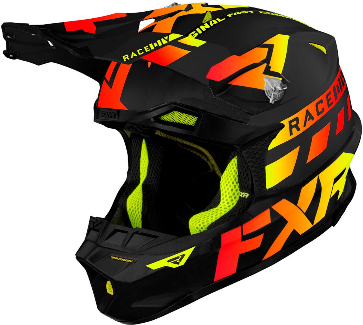 FXR Blade Race Div Motocross Helm schwarz/gelb/rot M (57/58) Abbildung 1
