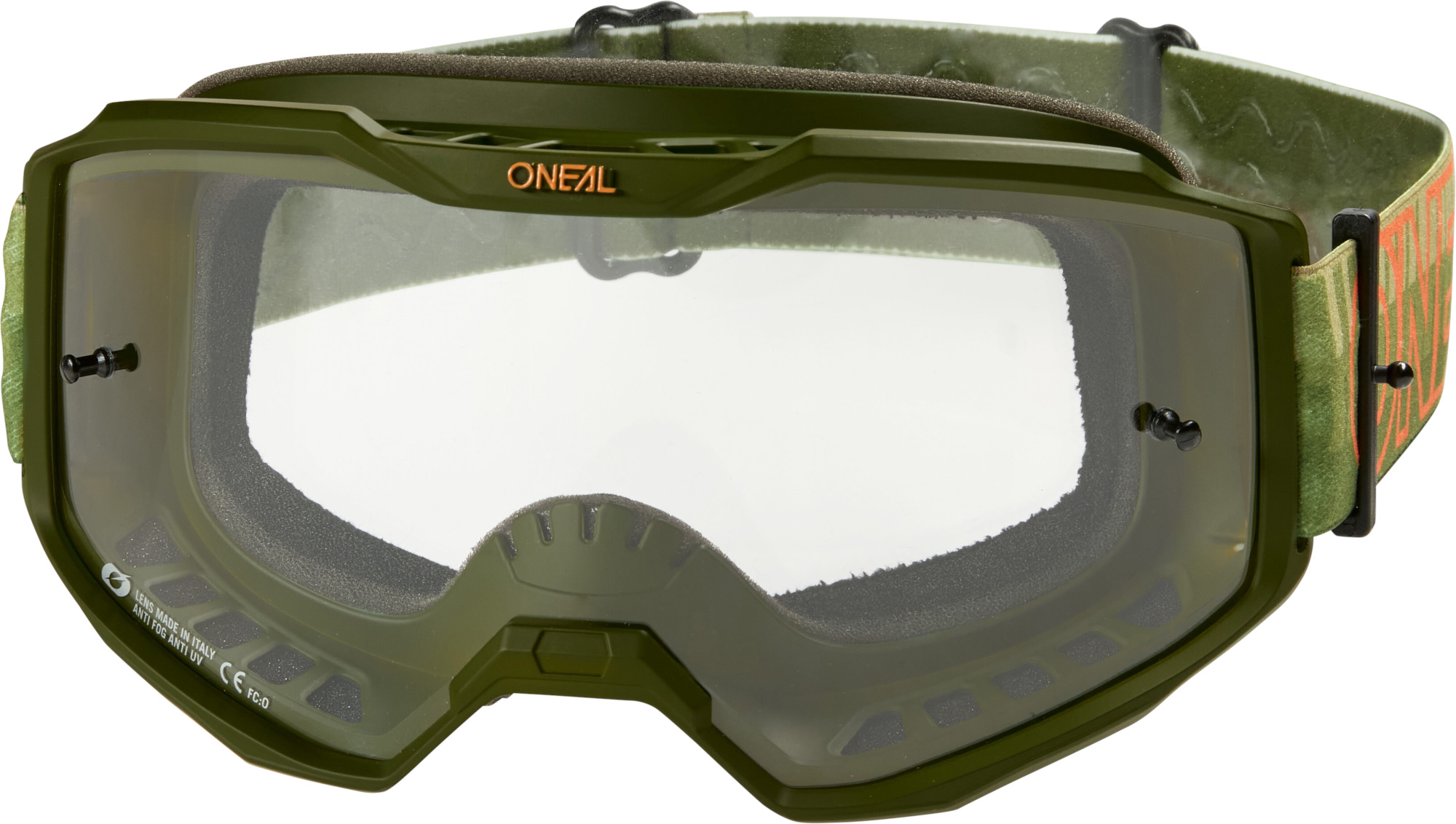 Oneal B-10 STRIPED Clear Ochelari de motocross verde/portocaliu Figura 4
