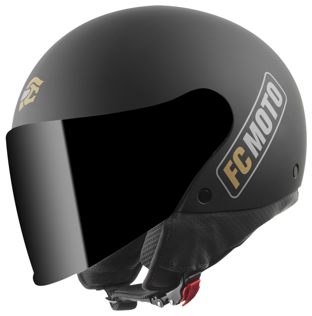 FC-Moto Square-RS Jet hjelm sort mat/guld L Figur 2
