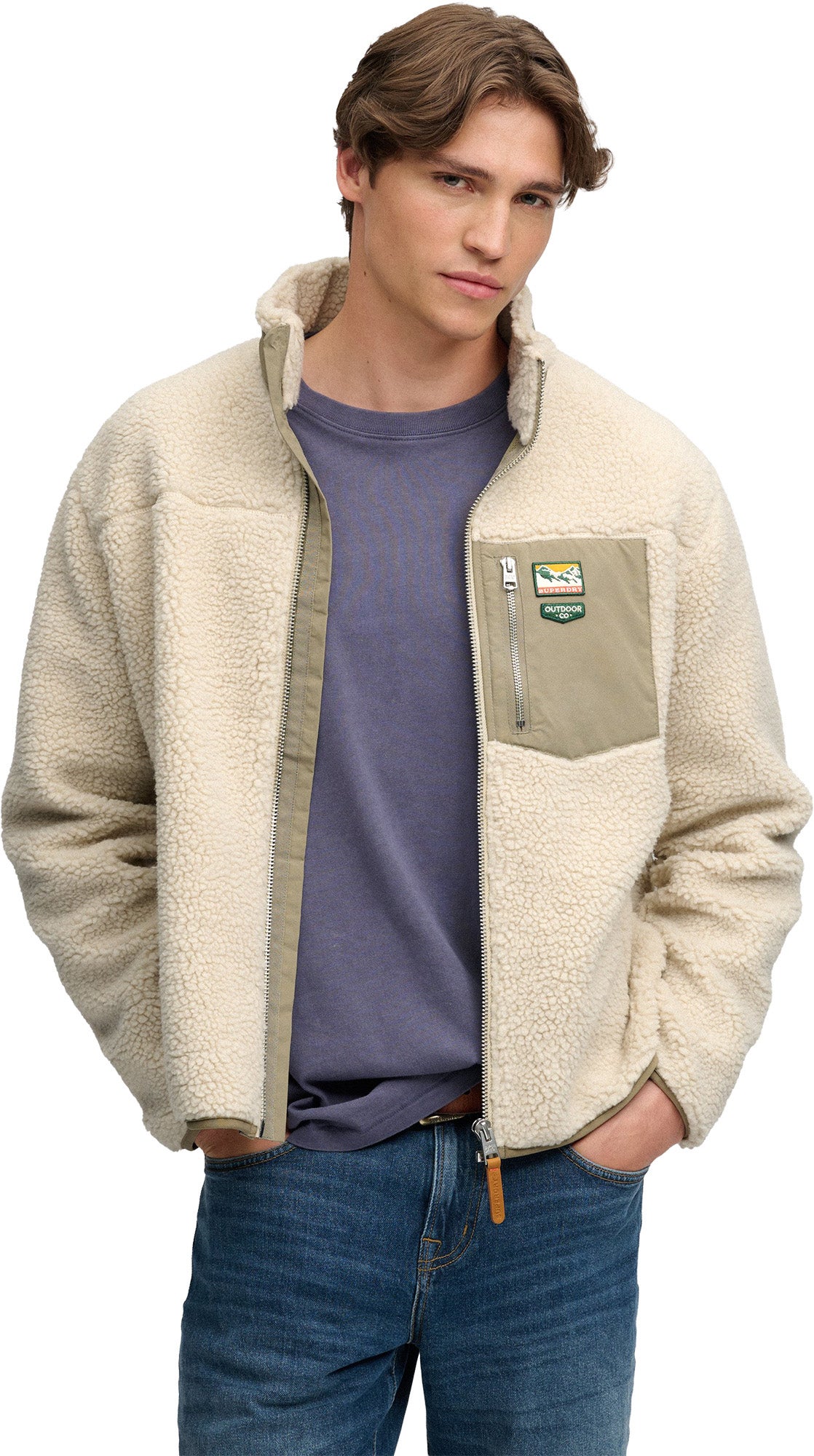Superdry & Co Mountain Flis jakna bež S Slika 4