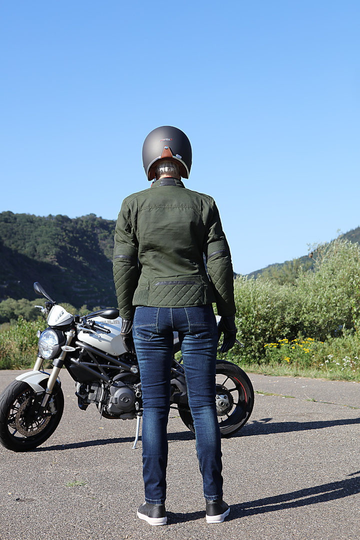 Modeka Thiago Dames Motorfiets Textiel Jas Olive 44 Figuur 8