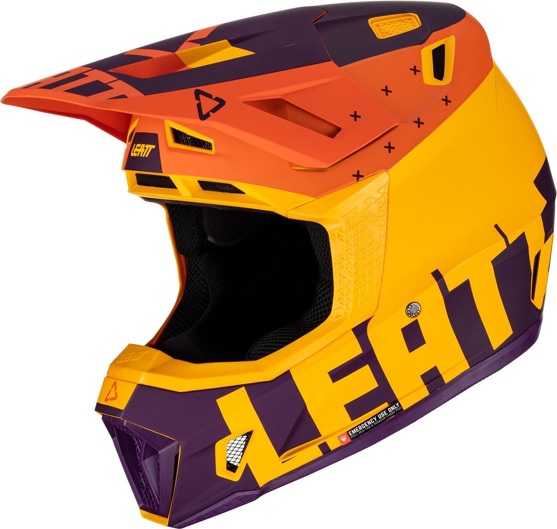 Leatt 7.5 Tricolor Capacete de Motocross com Óculos Laranja S (55/56) Figura 5