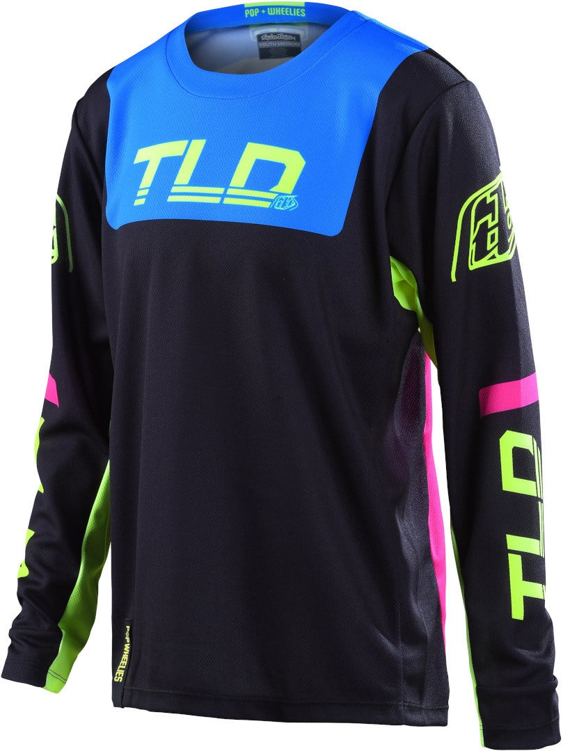 Troy Lee Designs GP Fractura Motocrosstrøje til unge sort/neon-gul S Figur 1