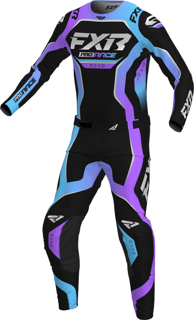 FXR Revo 2025 Tricou de motocross pentru tineret Negru/Albastru/Mov S Figura 3