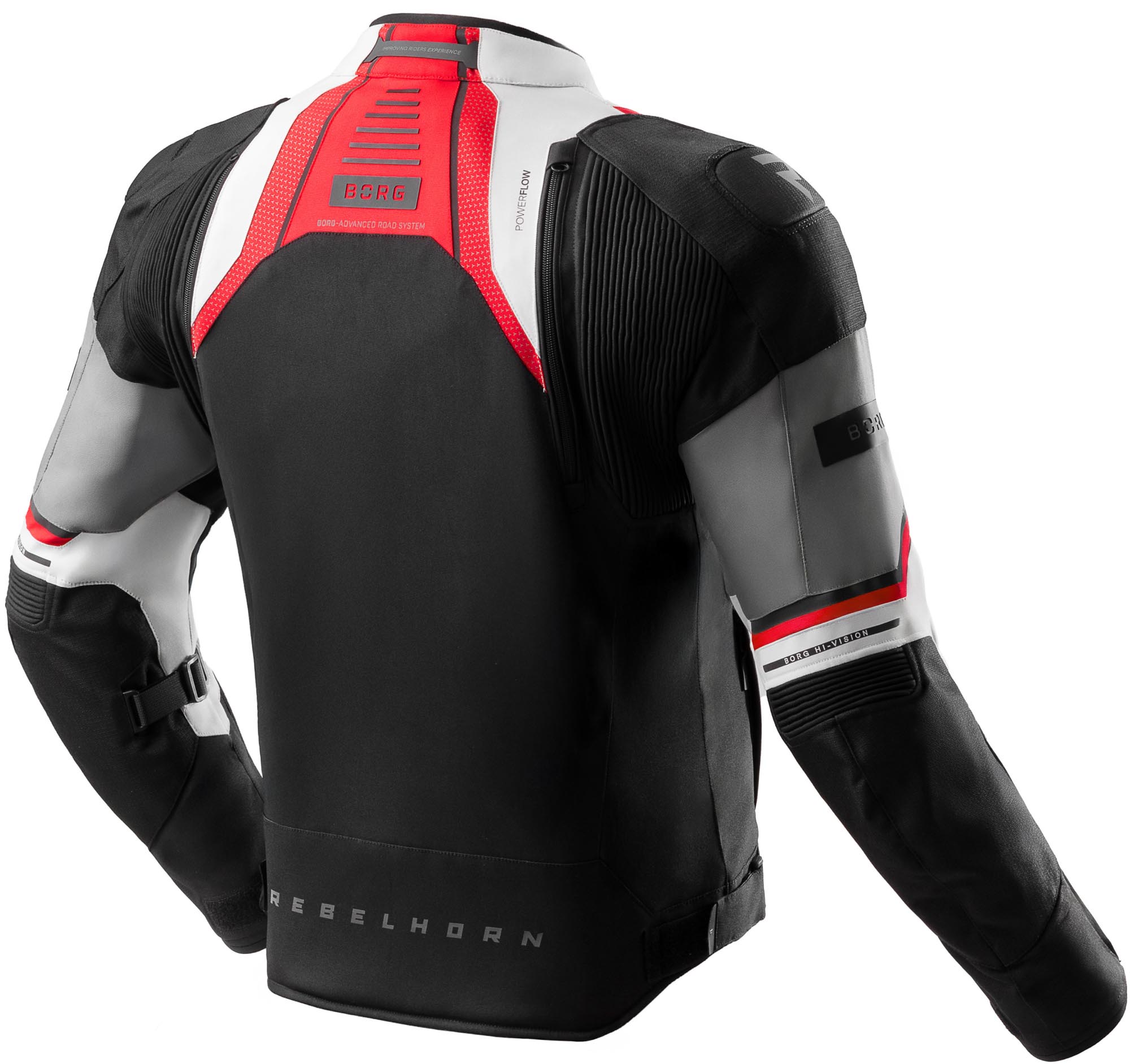 Rebelhorn Borg 2 wasserdichte Motorrad Textiljacke schwarz/grau/rot XL Abbildung 2