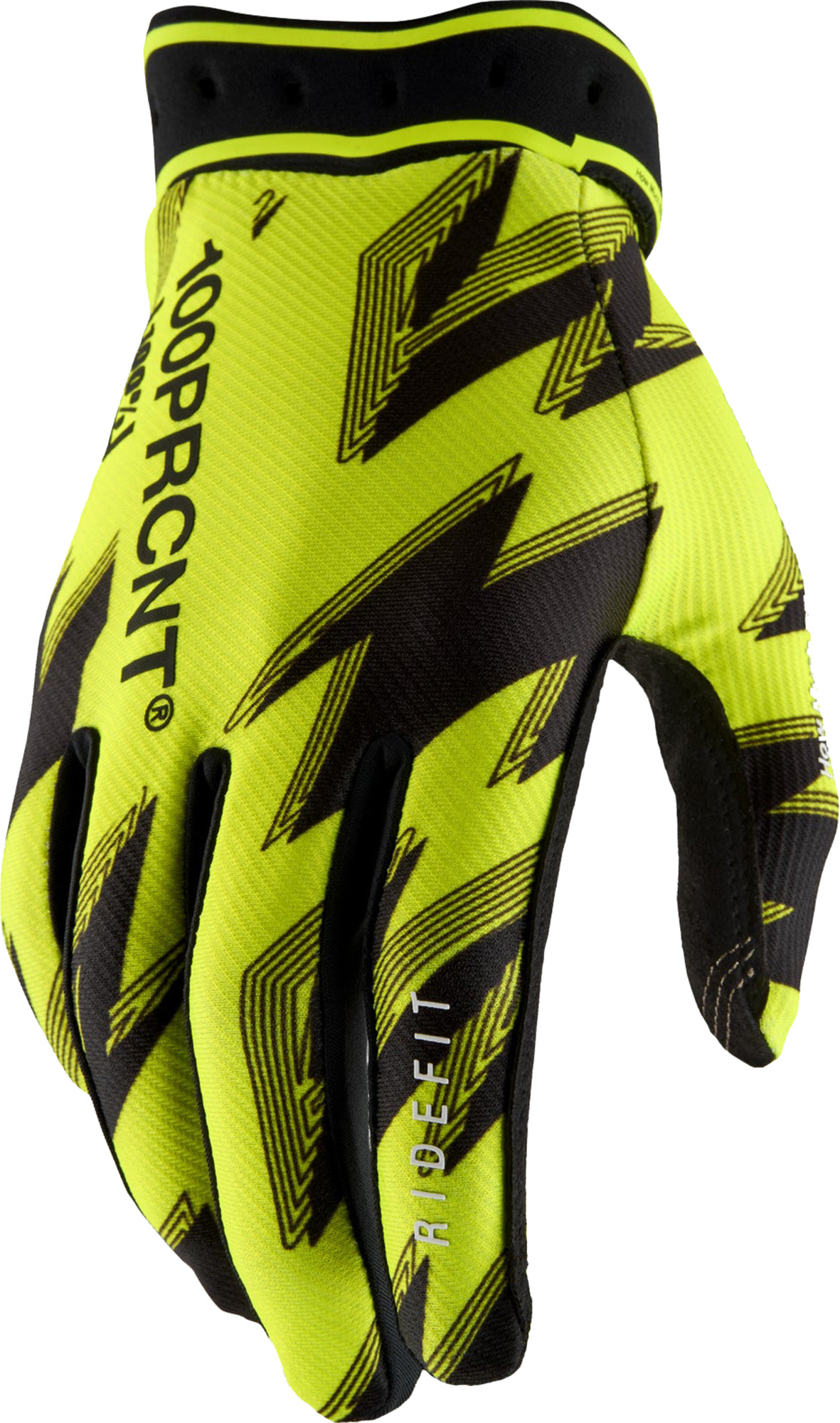 100% Ridefit Bicycle Gloves yellow/black XL Figure 1