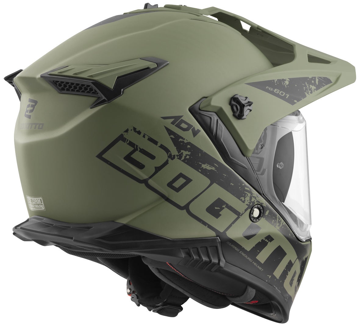 Bogotto FG-601 Duo Enduro hjelm i glasfiber Green Matt 2XL Figur 8