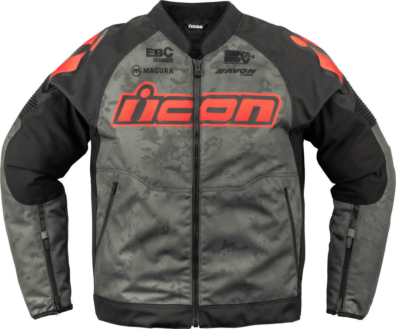 Icon Overlord3 Magnacross Motorcycle Textile Jacket grey/black/red 3XL Figure 1