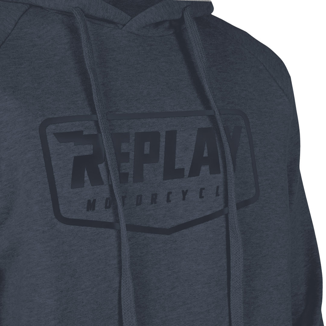 Replay Logo Capuche bleu L Figure 4