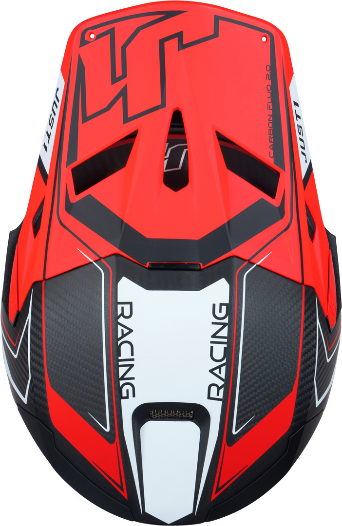 Just1 J22 Carbon Fluo 2.0 Cască de motocross Roșu/Alb XS (53/54) Figura 2