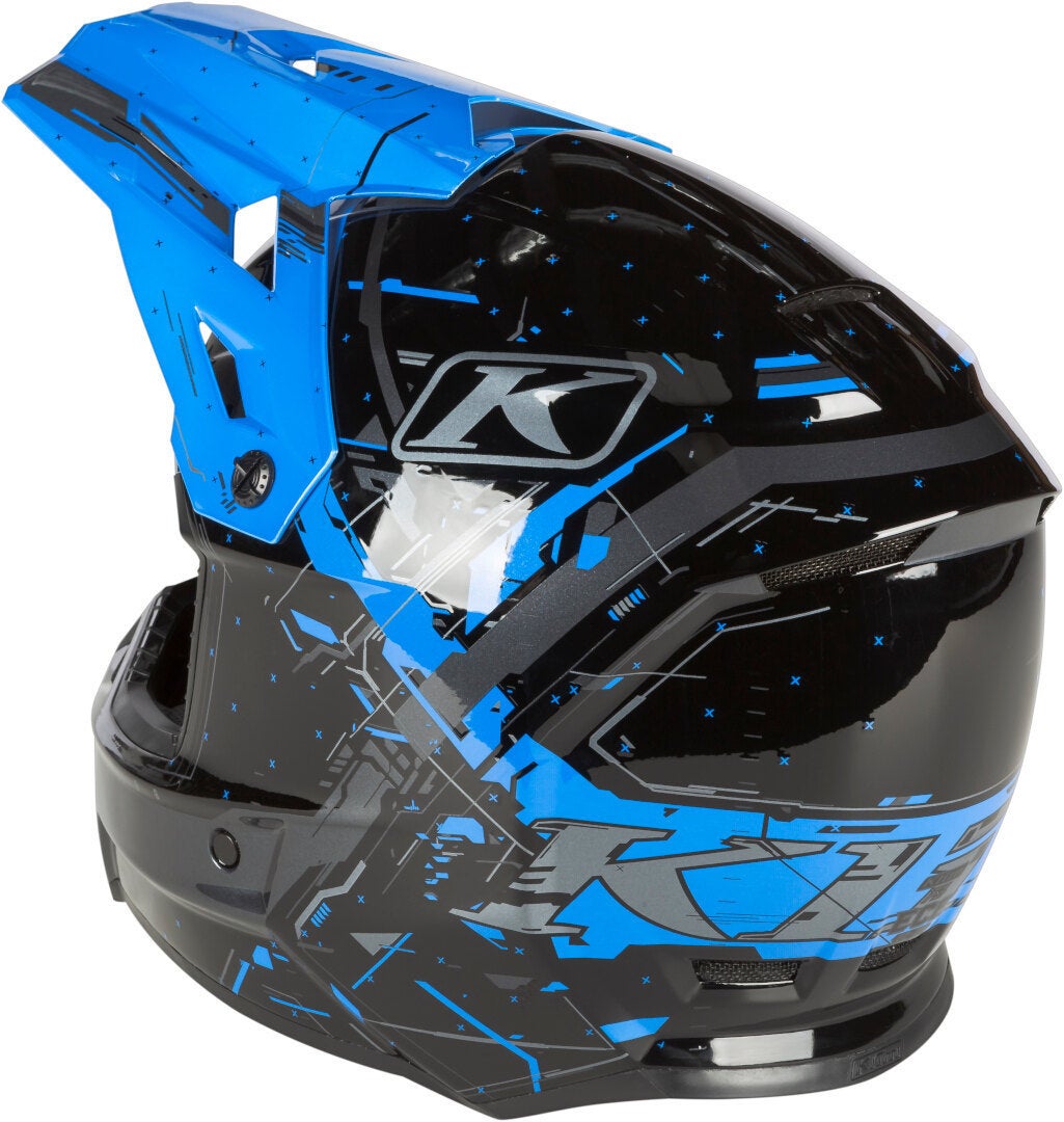 Klim F3 Recoil Motokrosová přilba černá/modrá XXXL (64/65) Obrázek 2