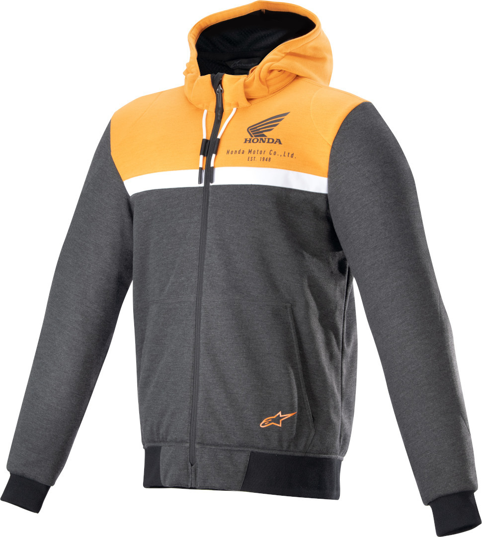 Alpinestars Honda Chrome Motorcycle Textile Jacket grey/orange M Figure 1