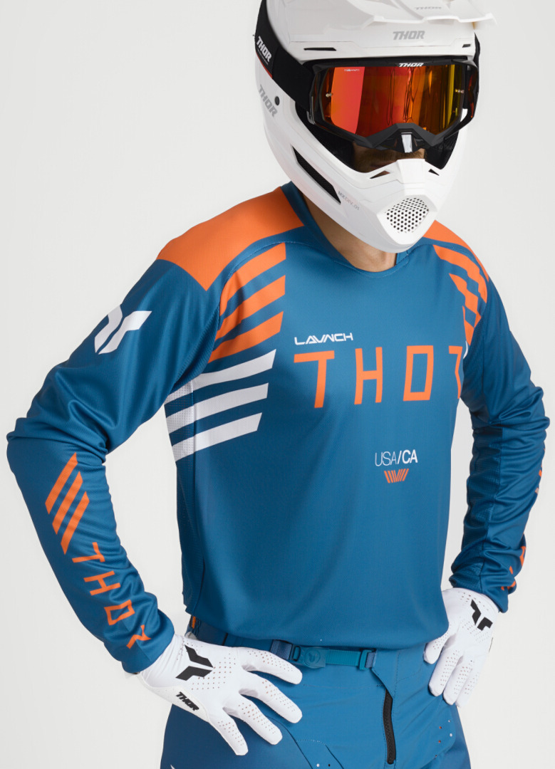 Thor Launchmode Zone Motocross trøje blå/orange XL Figur 9
