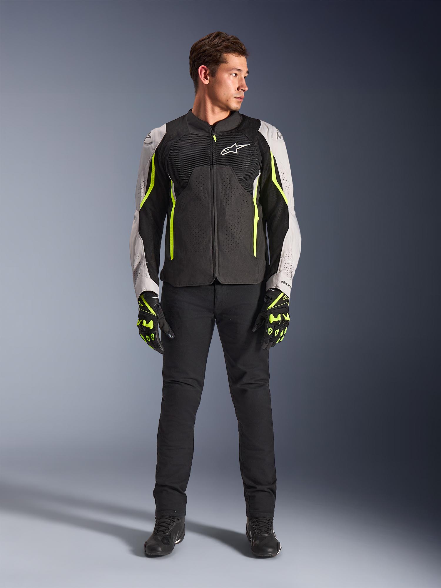 Alpinestars AST V3 Air Veste textile de moto perforée Noir/argent/jaune 4XL Figure 4