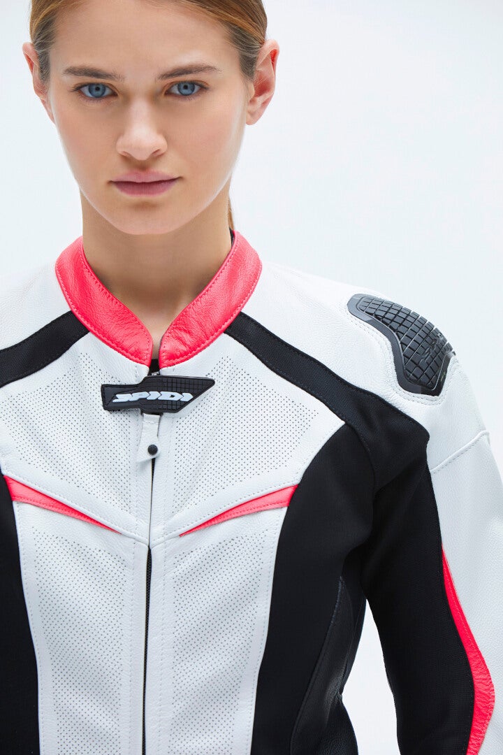 Spidi Track Perforated Pro Dame motorcykel læderdragt sort/hvid/pink 48 Figur 6