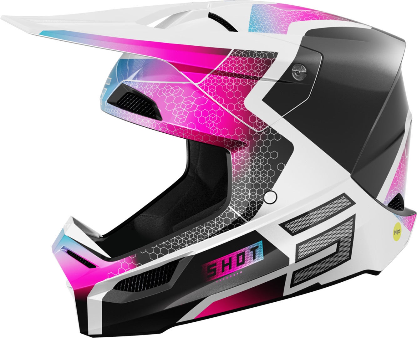 Shot Race Phaser Capacete de motocross preto/branco/rosa S (55/56) Figura 1