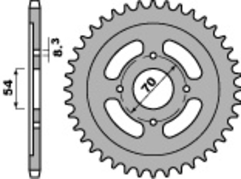 PBR Steel Standard Front Sprocket - 428 Figure 2