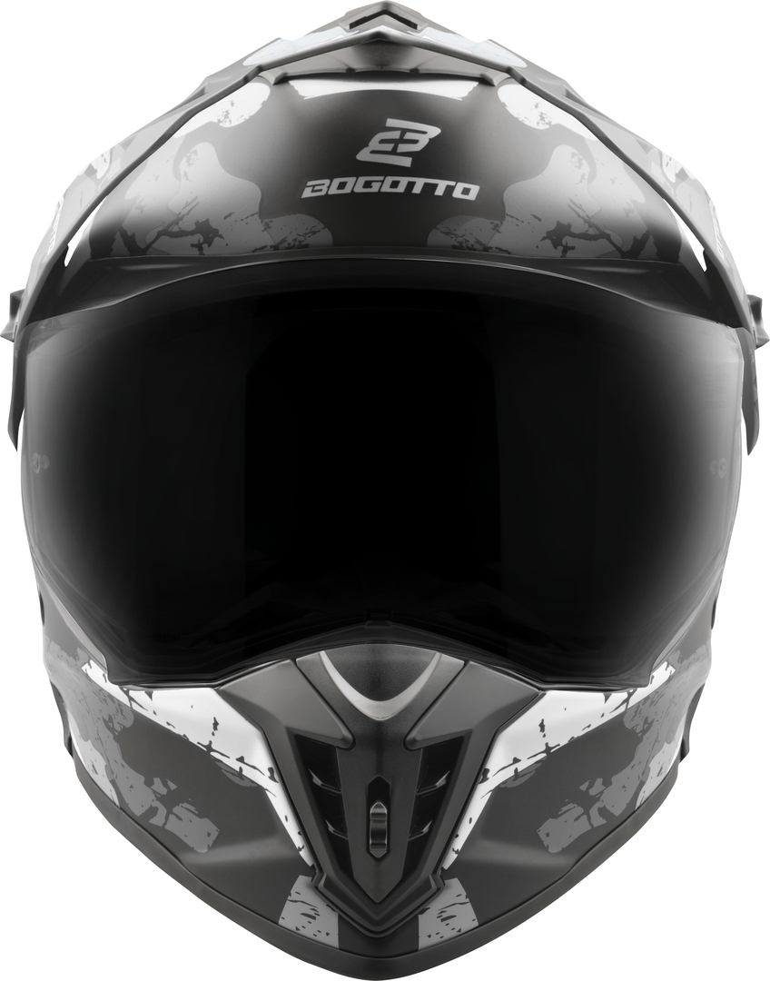 Bogotto FG-601 Sniper Cască Enduro din fibră de sticlă Negru mat/gri XS Figura 7