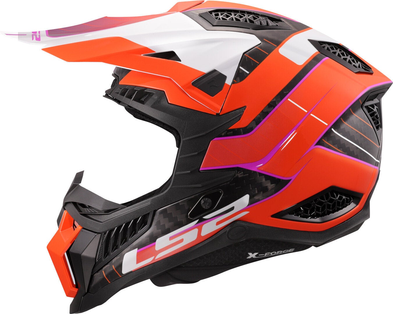 LS2 MX703 X-Force Galuo Carbon Motorcross Helm wit/oranje S (55/56) Figuur 2