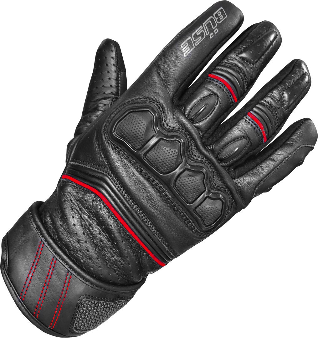 Büse Flash perforierte Motorrad Handschuhe schwarz/rot 12 Abbildung 1