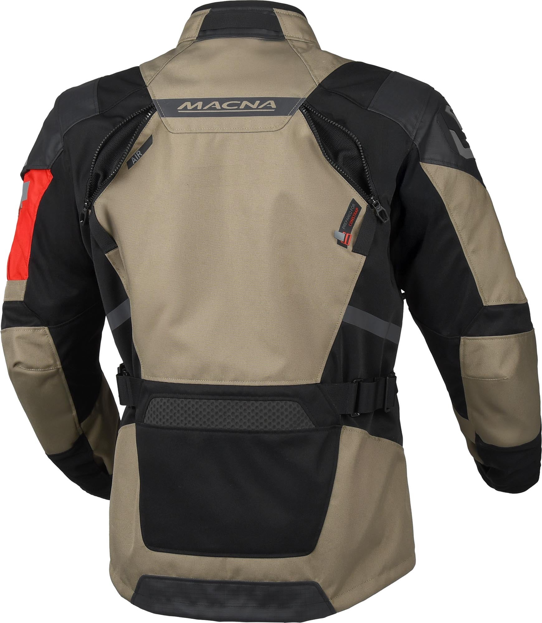 Macna Neoval vattentät motorcykeltextiljacka Beige/svart/rött L Figur 4
