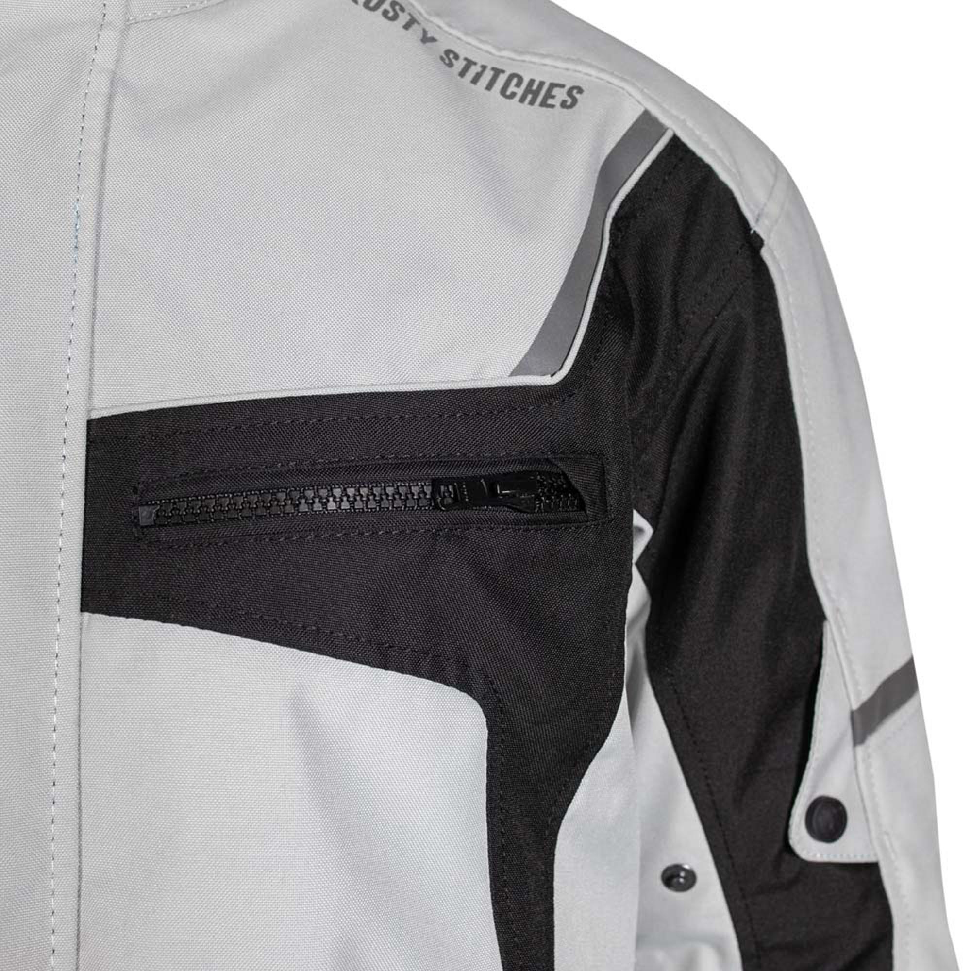 Rusty Stitches Luke wasserdichte Motorrad Textiljacke hellgrau/schwarz L Abbildung 3