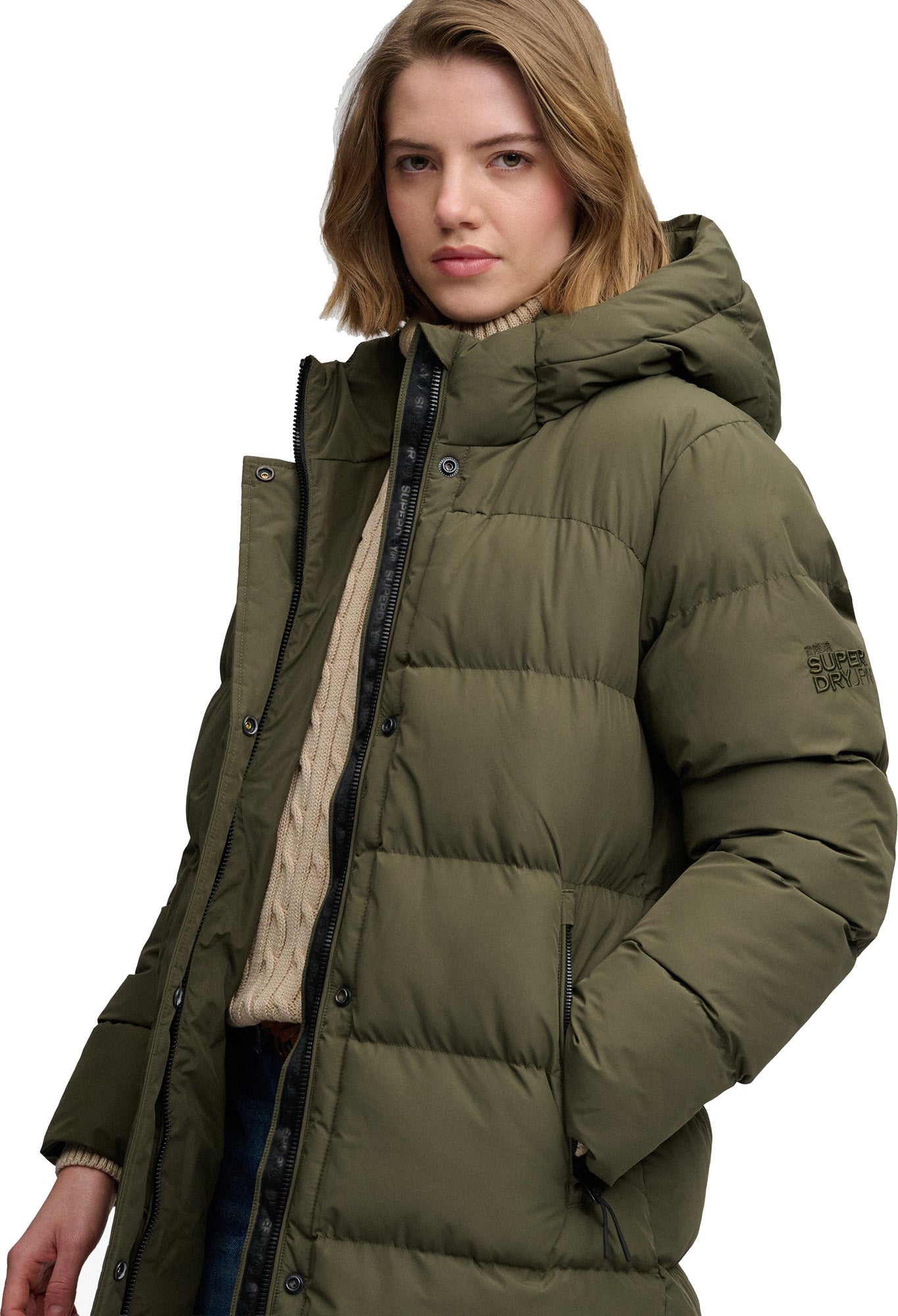 Superdry & Co Giacca trapuntata sportiva per donne Verde/Khaki L Figura 6