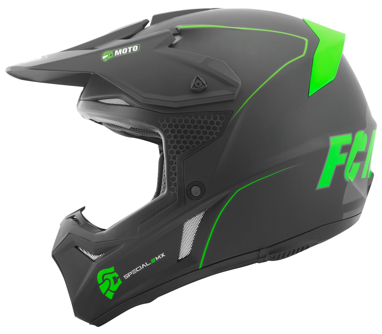 FC-Moto Merkur Straight Casco Motocross nero/verde S Figura 2