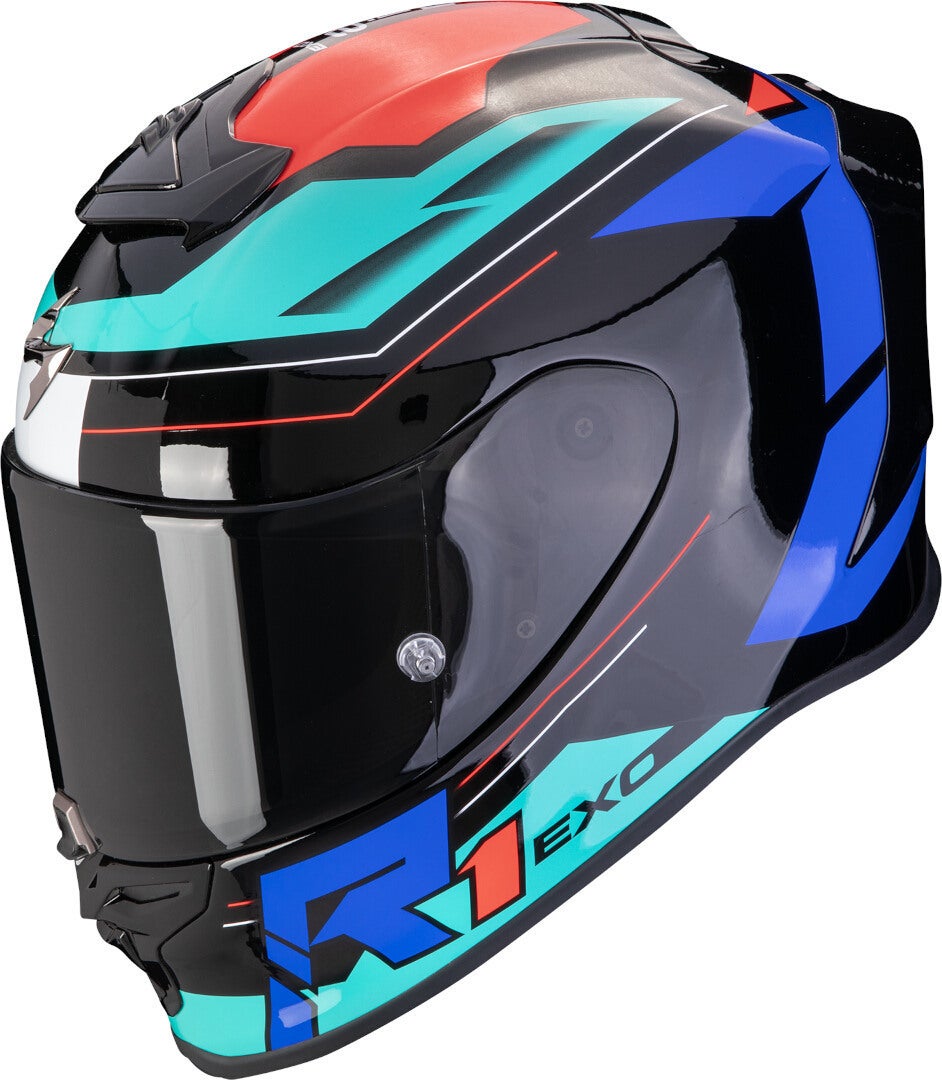 Scorpion Exo-R1 Evo Air Blaze Casco nero/rosso/blu S (55/56) Figura 1