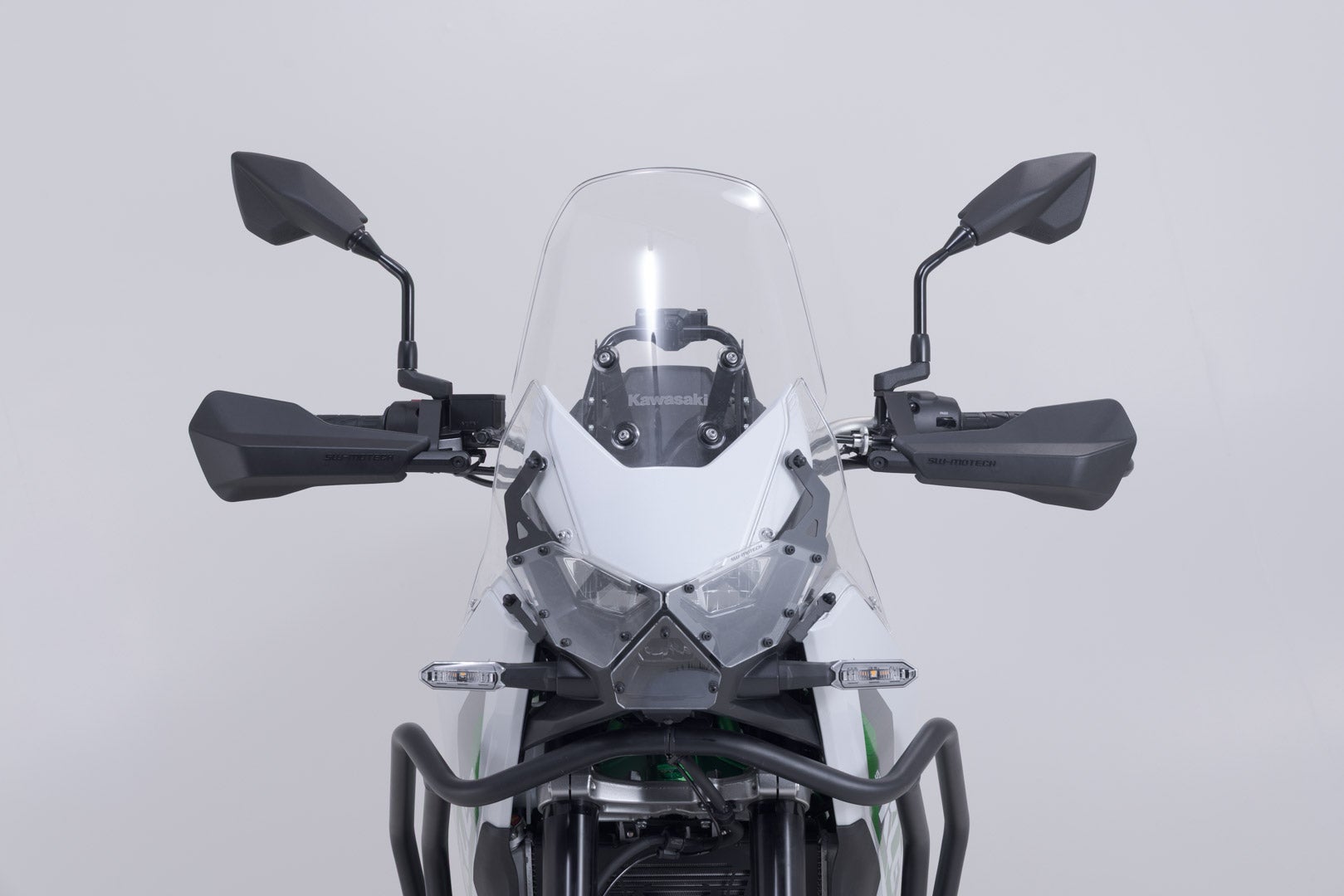 Side view of SW-Motech Sport handguard kit - Black. Kawasaki KLE500 / KLE500 SE (26-).