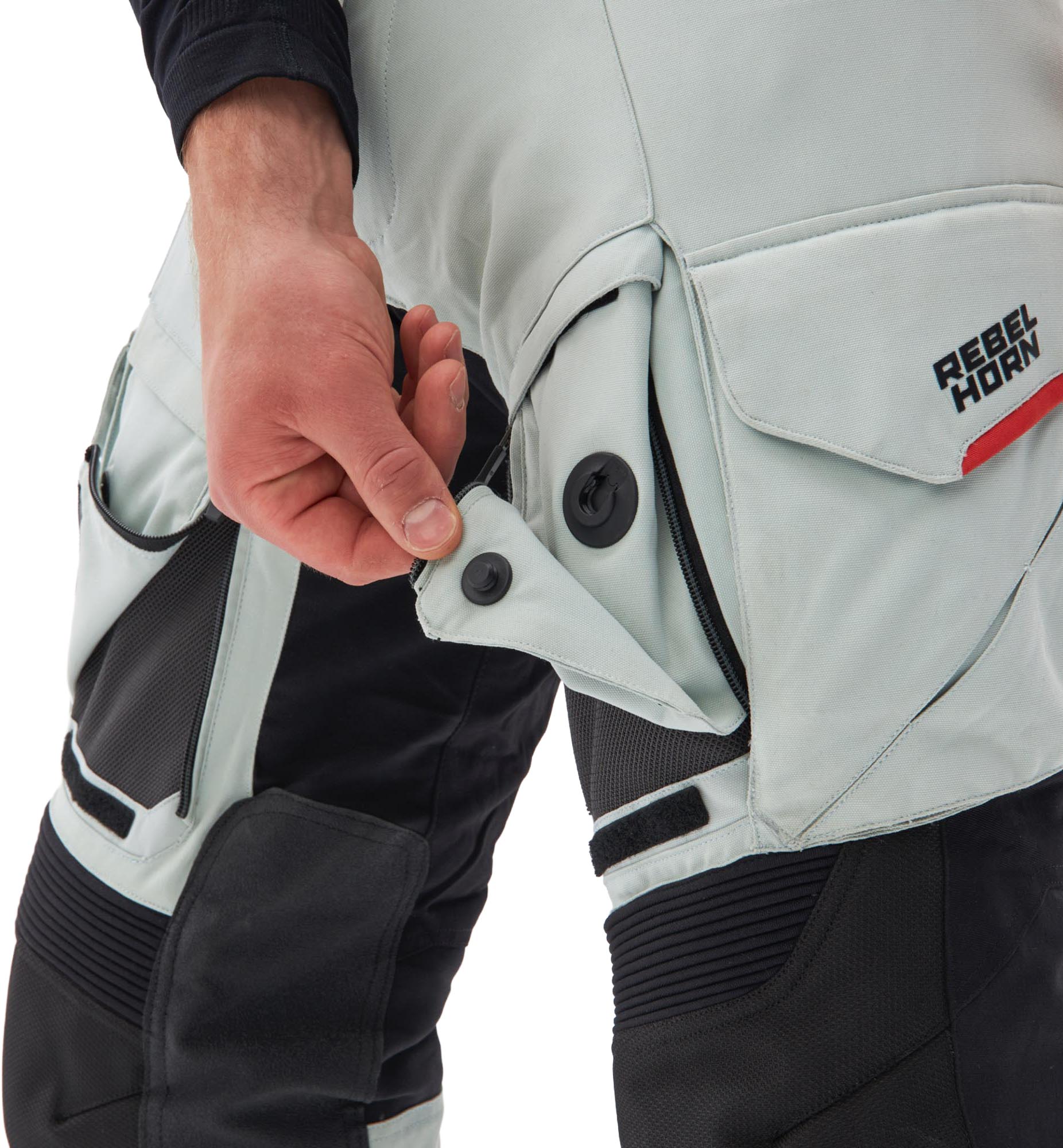 Rebelhorn Range waterproof Motorcycle Textile Pants grey/black/red S Figure 5