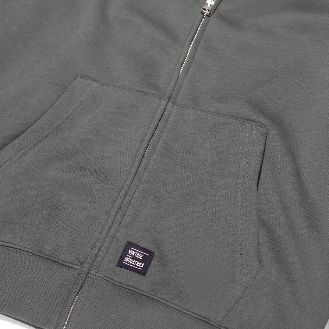 Vintage Industries Harold Φούτερ με φερμουάρ Γκρι L Γράφημα 3