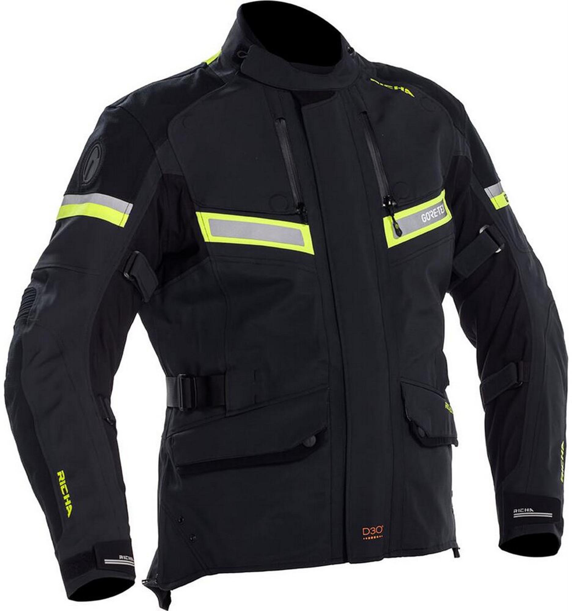 Richa Atlantic Gore-Tex wasserdichte Motorrad-Textiljacke schwarz/gelb 2XL Abbildung 1