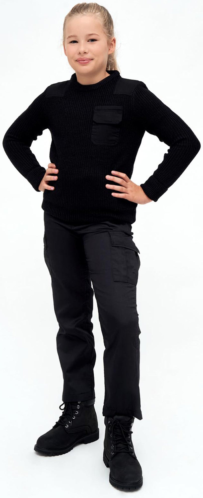 Brandit BW Dziecięcy sweter Czarno 122-128 Rysunek 5