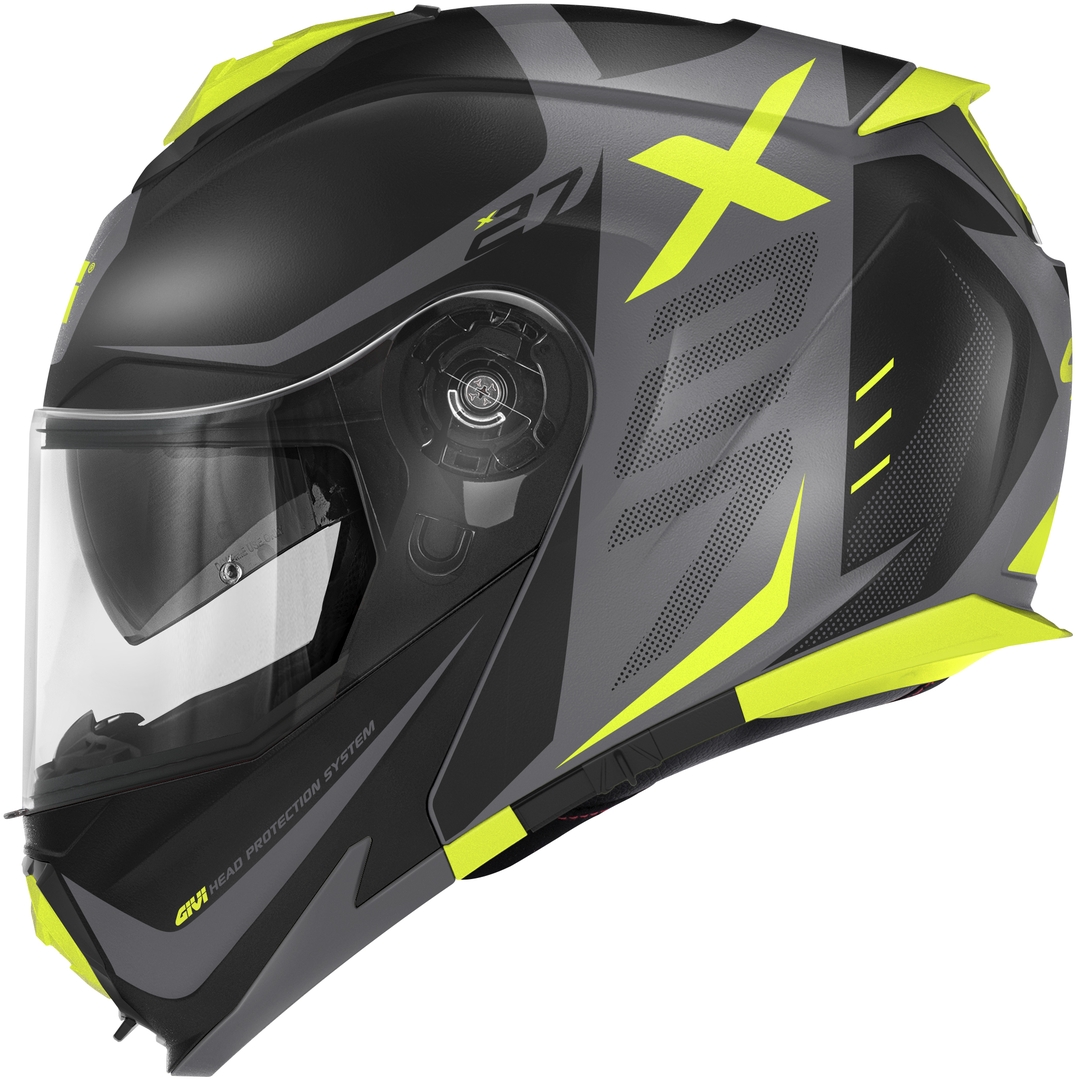 GIVI X.27 Dimension Uppfällbar hjälm svart matt/titan/gul XS Figur 2