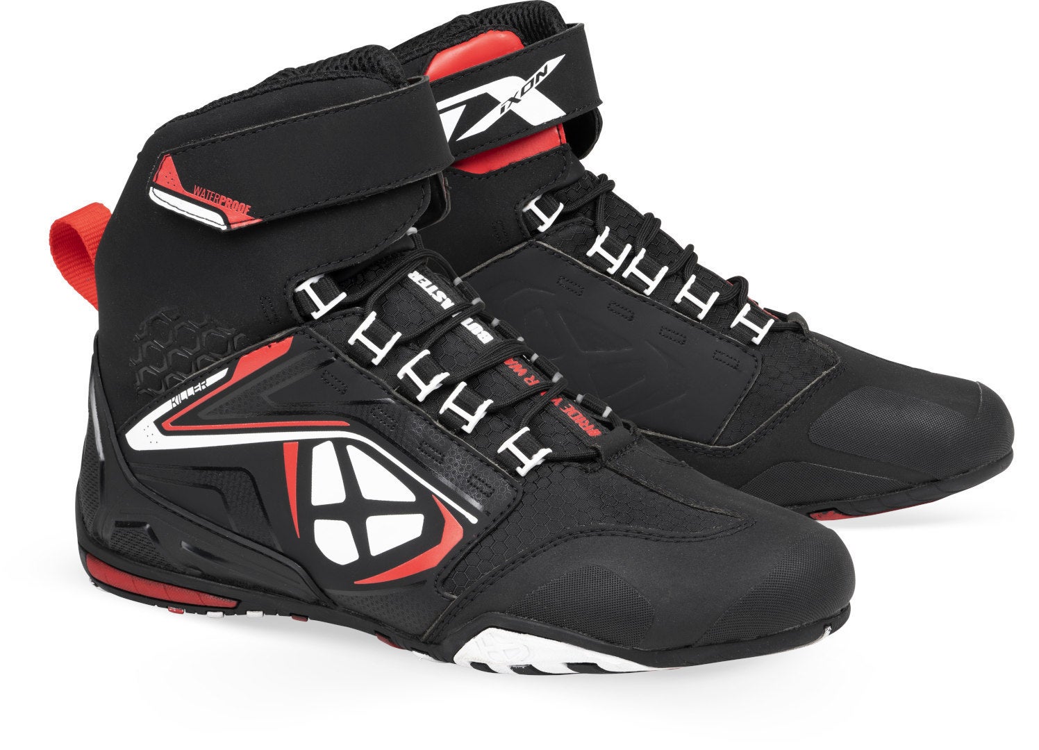 Ixon Killer WP Scarpe da moto nero/bianco/rosso 44 Figura 1