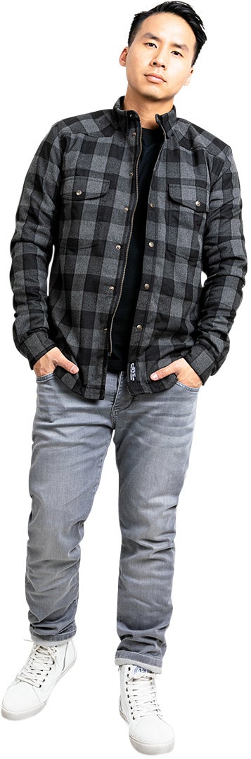 John Doe Motoshirt Hemd grau/schwarz L Abbildung 17